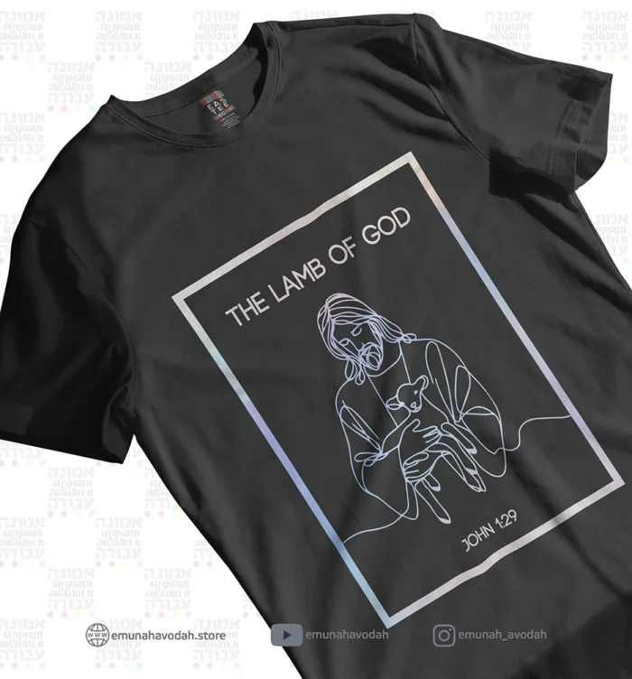 Elegant T-Shirt with John 1:29 message-colors