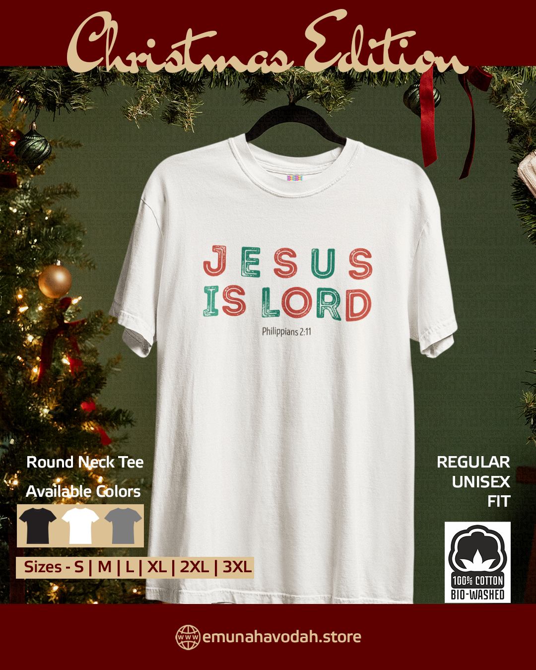 Elegant T-Shirt declaring JC is LORD